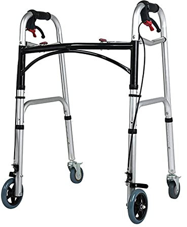 Winter Rollator für Senioren Gehhilfe und Erwachsene Rollator, höhenverstellbarer klappbarer Rollator mit Bremse und 4 Rädern, extra breite Gehhilfe (Size : A)