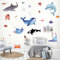 TROYSINC Kinder Wandtattoo, Meerestiere Tiere Wandaufkleber, Wal Wandsticker Wanddeko für Wohnzimmer Schlafzimmer Kinderzimmer