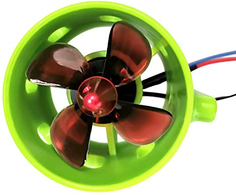 JINGRU Clockwise Boat Underwater Motor, 1000KV Underwater Brushless Motor Clockwise with with 4-Blade Propellers 12-24V Waterproof Electric Motor Drive Engine for RC Bait Boat Nest Ship