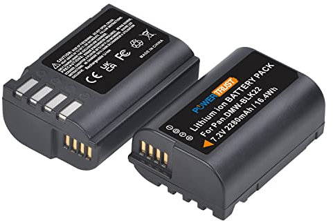 PowerTrust 2Pcs DMW-BLK22 Battery for Panasonic Lumix DC-GH5 II, DC-GH6, DC-S5,DC-S5 II, DC-S5 IIX,DC-S5K, G9, GH5, GH5S Cameras