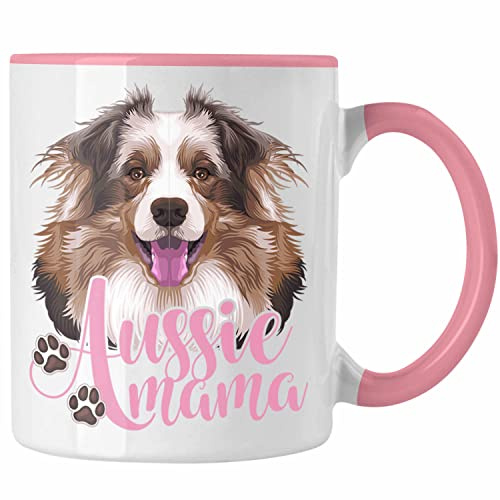 Trendation - Aussie Mama Tasse Australian Shepherd Geschenk (Rosa)