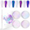 Allstarry Chrome Nail Powder, 4 Farben Chamäleon Pigment Für Nägel Farbverschiebung Cromepulver Nägel Nails Farbwechsel Glitzerpuder für Nail Charms Nail Art Nageldesign - Wunderbare Galaxie