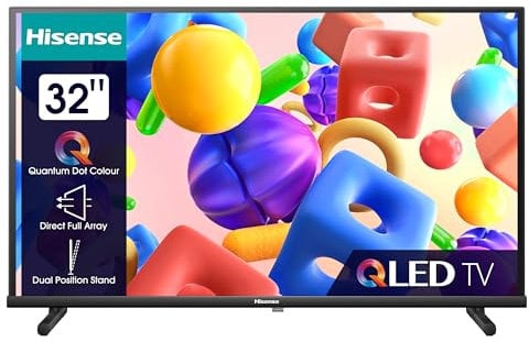 Hisense TV 32A5KQ - QLED Quantum Dot Colour, Smart TV de 32 Pulgadas, DTS HD, Modo Juego, Entrada Tipo C, Peana con Doble posición, función Compartir en el televisor (2023)