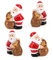 Logbuch-Verlag 4 mini Nikolaus Figuren mit Teddybär kleine Weihnachtsmann Santa Nikolausgeschenk für Kinder, Kollegen, Mitarbeiter 3 cm