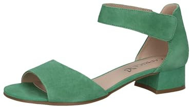 CAPRICE Damen Sandalen mit Absatz aus Leder mit Riemchen, Grün (Green Suede), 38 EU