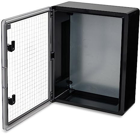 BOXEXPERT® Verteilerkasten außen wasserdicht [ABS Kunststoff IP65 Gehäuse inkl. Sichttür] schwarz (Serie Fleet) 500x400x180mm | Schaltschrank außen | Wandschrank | Industriegehäuse | Leergehäuse