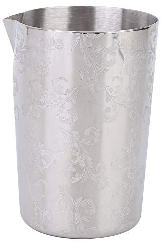 500ml Cocktail Mixing Glass,Metal Drinking Cups,Durable Stainless Steel Bar Beer Cocktail Mixing Cup Wide Mouth Mug with Patterned Pattern for Bar and Home Accessories