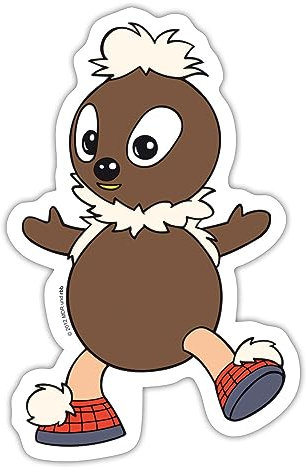 Spreadshirt Sandmännchen Und Seine Freunde Pittiplatsch Sticker Aufkleber, 10 x 10 cm, Mattweiß