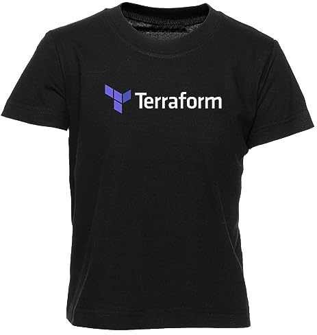 Dark Terraform Software Developer Black T-Shirt Kids Boys Girls Short Sleeve Round Neck Black Kids Boys Girls, nero, 5 Years