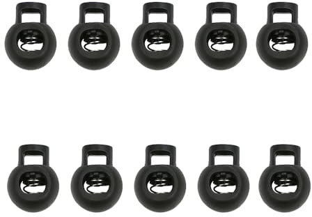 Aeuezxx Fermacorda, 10 Pezzi Fermacorda a Molla Foro Singolo, 17mm Fermacorda in Plastica, Chiusura Elastica del Cordone, per Abbigliamento, Cappelli, Zaini
