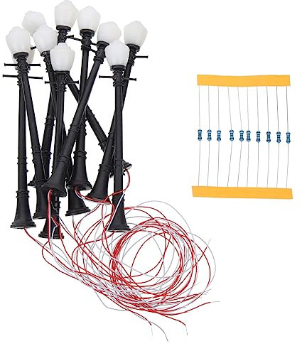 Uonlytech 10stücke Miniatur Straßenlaternen Weißlicht Modellbau Lampen Für Sandtisch Garten-deko Und Minihaus Zubehör Stabile Verarbeitung Vielseitig Für Innen Außendekoration