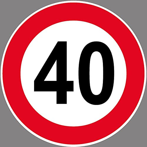 WildeBabsKLBT 20cm 2Stück Hochwertige Schild Aufkleber-Folie Sticker Decal LKW Bus LZ 40-kmh Verkehrsschild StVZO §58.SVG 20mm DIN-1451 Zulässige Höchstgeschwindigkeit km/h VZ 274-40 S013