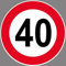 WildeBabsKLBT 20cm 2Stück Hochwertige Schild Aufkleber-Folie Sticker Decal LKW Bus LZ 40-kmh Verkehrsschild StVZO §58.SVG 20mm DIN-1451 Zulässige Höchstgeschwindigkeit km/h VZ 274-40 S013