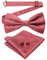 JEMYGINS Herren Fliege mit Cashewblütendesign Retro-Design mit Manschettenknöpfen und Einstecktuch,Ägyptisches Rotes Schwedisches Alfalfa-Rot