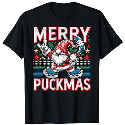 Eishockey-Zwerg, Merry Puckmas, Eishockeyspieler Weihnachten T-Shirt