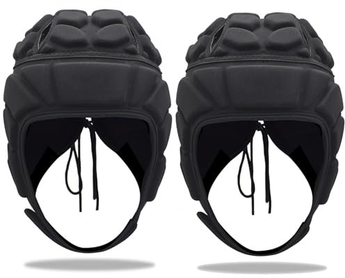 2er-Pack Fußball-Übungshelme für Jugendliche, Verstellbarer Softshell-Helm, Flaggen-Fußball für Jugendliche, Rugby-Kopfschützer für 7v7, Fußball, Hockey, Skateboard, Rollschuhlaufen, Baseball