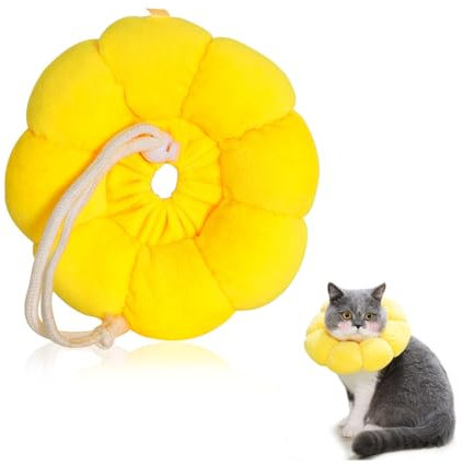 HIOQFR Halskrause Katze Weich Leckschutz Katze Halskragen Cat Katzenkragen Soft Schutzkragen Anti Biss Safety Schützender Halskrausen für Katzen Halsband Trichter Katze Blume für Kleiner Hunde Nach op