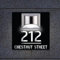 Personalize Square Solar LED Light Modern Residential Address Plaque Outdoor House Number Street Name Door Plates for House Sign Customized (Black and Silver,25x25cm)