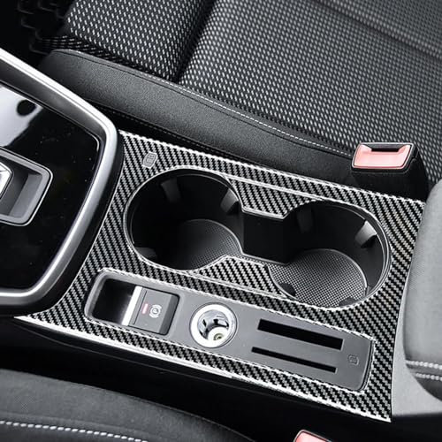 RSUQEOLG Convient pour Audi A3 8Y 2021-2022 LHD, garniture de porte-gobelet de voiture, motif fibre de carbone, modification de voiture, noir