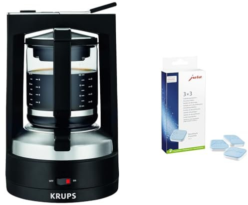 Krups KM468910 Filterkaffeemaschine T8 | 850 Watt & JURA original - Entkalkungstabletten für 3 Entkalkungsvorgänge - TÜV-zertifizierte Hygiene - 3er-Pack - 61848