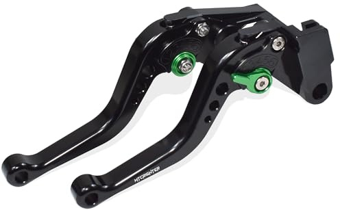 MTCRIGHTER Kurzer Bremshebel Kupplungshebel kompatibel mit Kawasaki Ninja 650 Z650 Z650RS 2017-2025; Z900 2017-2024, CNC-Aluminiumlegierung hergestellt (Green)