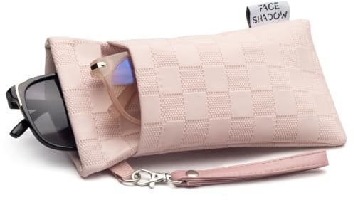 Face Shadow Brillenetui Weich für 2 Brillen Damen Herren Sonnenbrille Etui | Brillentasche mit Schnappverschluss, Sunglasses Glasses Case, mit Brillentuch, Brillenschutz