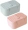 2Pcs Travel Soap Container Soap Holder Case With Lid Portable Soap Box Sealed with Cover Waterproof Dish Bar for Traveling Camping Outdoor Gym Bathroom Hiking Shower Storage