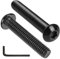 VGBUY 15 tornillos de cabeza de botón de 5/16-18 x 2 pulgadas, acero inoxidable 304 18-8, llave hexagonal Allen, chapado en zinc negro, totalmente roscado, llave hexagonal incluida