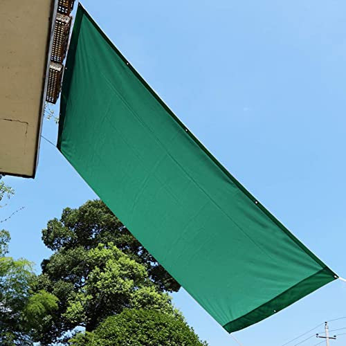 Waterproof Dark Green Sun Shade Sail Canopy 1M x 2M for Outdoor Patio Lawn Pergola Deck Includes Fixing Kit Dustproof & Windproof