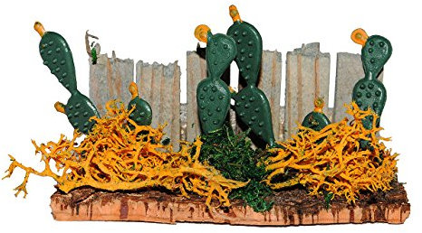 alles-meine.de GmbH Zaun mit Feigen Kaktus - Miniatur Maßstab 1:12 - für Puppenstube/Puppenhaus/Krippe u. Eisenbahn Platte - Garten Bäume/Bäume - Kakteen Feigenkaktus am Ga..