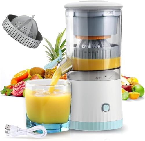 resome Electric Citrus Juicer, Rechargeable Juicer Machine with USB Cable and Cleaning Brush, Orange Lime Lemon Grapefruit Juicer Squeezer