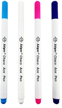 Water Erasable Fabric Marking Pens, 4Pcs Water Soluble Pen for Quilting, Sewing, Dressmaking, Auto-Vanishing Ink Fabric Marker for Temporary Marking, Disappearing Ink Pen for Tracing Patchwork
