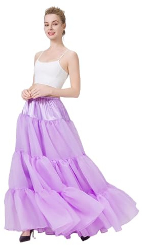 BEAUTELICATE Women’s Swing Petticoat Floor Length Underskirt A-line Long Half Slip 50s Vintage Circular Skirt For Wedding Evening Carnival Dress Lehengas Dress Up