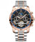 Poedagar Luxuriöse automatische mechanische Armbanduhr, Tourbillon, wasserdicht, leuchtend, Business-Herrenuhr, Datum, Woche, Edelstahl, Herrenuhren, roségold blau