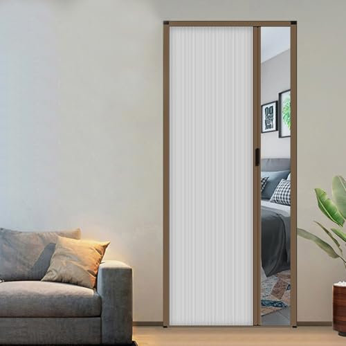 Puertas de Acordeón para Puertas de Entrada, Puertas de Acordeón para Armarios, Puertas Plegables para Armarios, Puertas de Acordeón para Interiores de Lavandería, Despensas Y Armarios(White,68*80in)