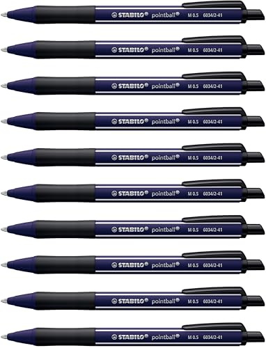 STABILO - Druck-Kugelschreiber - pointball NatureCOLORS Wildflower | 10er Pack, preußischblau, Schreibfarbe blau
