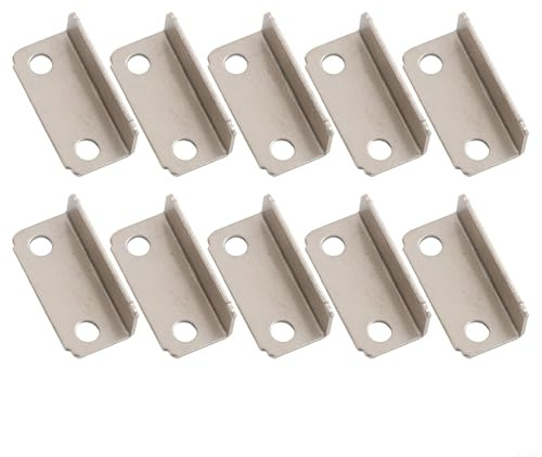 Drawer Lock Strike Plate 10 Pack Silver Tone Metal Right Angle for Homes Office Use Easy Installation Wear Resistant Replacement Hardware for Cabinets and Desks