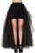Zooma Jupe Noire pour Femme Punk asymétrique Robe Steampunk Cocktail Mousseline Dentelle Party Jupe Cosplay, 9437-noir, 2XL
