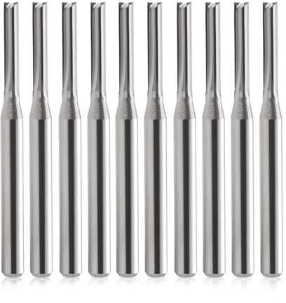 Fresa de Vástago CNC - 2 Flautas, Recta, 3,175 mm , Eje 2 mm, Diámetro Corte 12 mm, Longitud Corte CNC Para Placa