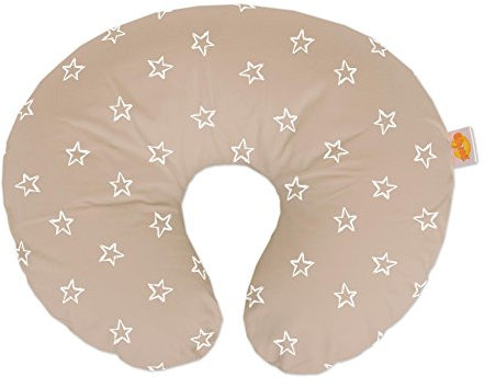 Theraline 594011202 Wynnie - das amerikanische Stillkissen inklusive Bezug, Polyester, Sterne Cappuccino