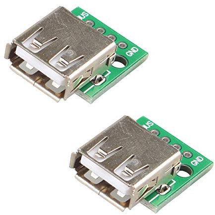 HALJIA 2pcs Type A Female USB 4 pin To DIP 2.54MM PCB Board Adapter Converter Compatible with Breadboard Arduino Power Supply DIY