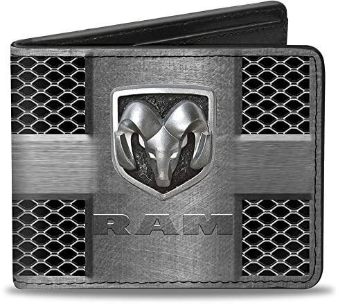 Buckle-Down PU Bifold Wallet – RAM Logo Grill Silber/schwarz