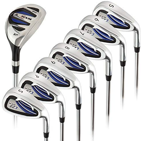 Ram Golf EZ3 Mens Right Hand Iron Set 5-6-7-8-9-PW-SW - HYBRID INCLUDED