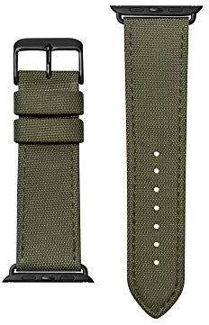 LAUT | Technical Watch Strap for Apple Watch Series 1/2/3/4 | High Spec Wrapped Nylon Strap | Rugged Style | Stainless Steel Clasp & Connectors (38mm / 40mm • Military Green)