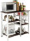 DlandHome Estantería Cocina Multiuso para Horno Microondas Mueble Auxiliar de Cocina Mueble Cocina Estanterias Metalicas Almacenaje con Caja de Almacenamiento de Frutas, Negro