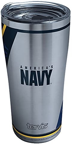 Tervis Triple Walled Navy Insulated Tumbler Cup Keeps Drinks Cold & Hot, 20oz - Stainless Steel, Forever Proud