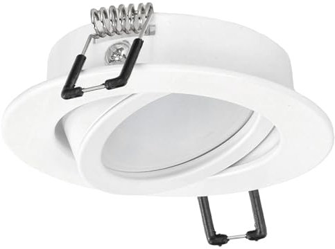 EDO Einbauleuchte Einbaustrahler AKTYN 1 OV WHITE rund und schwenkbar Strahler Deckenlampe Deckeneinbauleuchte Einbaulampe aus Aluminium Deckenspot Deckenstrahler Spot LED EDO777119
