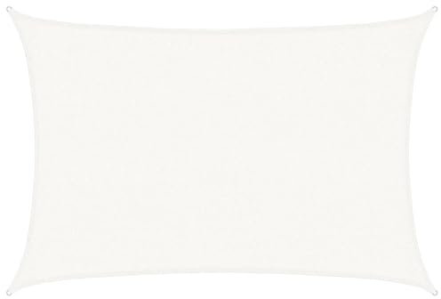 vidaXL Voile d'Ombrage Protection Voile Solaire Voile de Parasol Anti UV Jardin Patio Terrasse Balcon Extérieur 160 g/m² Blanc 2,5x4 m PEHD