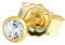 NKlaus Einzel Ohrstecker 2,5mm Gelbgold 333 8 Karat Gold Ohrring Kristall Zirkonia Weiß 1759
