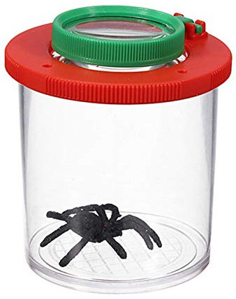 Dequate Becherlupe Lupendose Kinder Insekten Outdoor Mit Lupenheft 4X Überlagerbar Lupendose Zum Umhängen - Tragbar Insektenbeobachter Für Kinder - Transparent, Age 3+